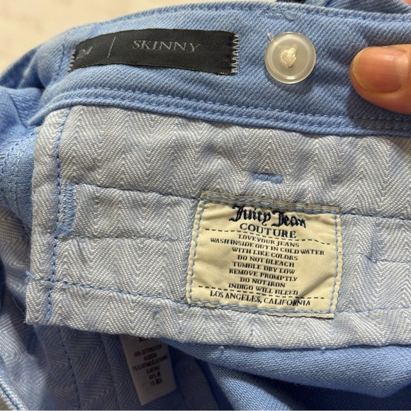 JUICY COUTURE Skinny Jeans powder Blue Lace-Up women’s denim ankle pants NWT - Picture 5 of 15